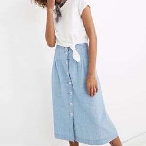 Madewell Chambray A-Line Skirt